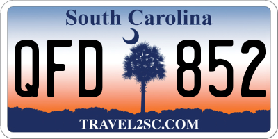 SC license plate QFD852