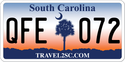 SC license plate QFE072