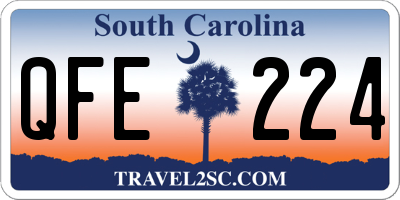SC license plate QFE224