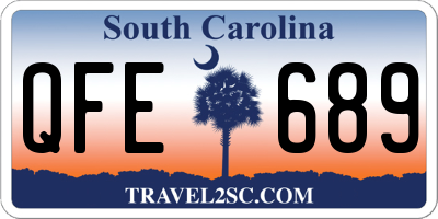 SC license plate QFE689