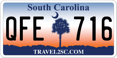 SC license plate QFE716