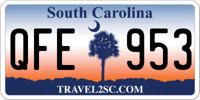 SC license plate QFE953