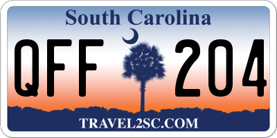 SC license plate QFF204