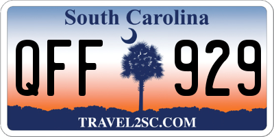 SC license plate QFF929