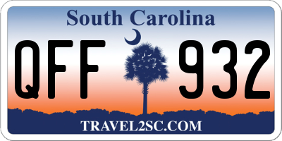 SC license plate QFF932