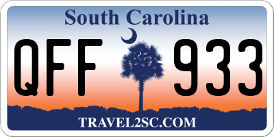 SC license plate QFF933