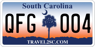 SC license plate QFG004