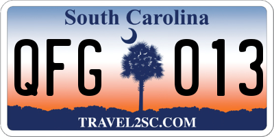 SC license plate QFG013