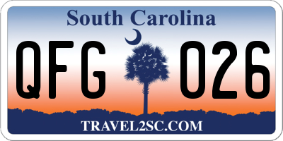 SC license plate QFG026