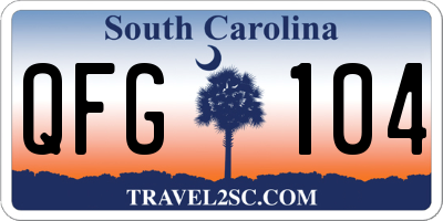 SC license plate QFG104