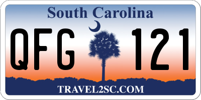 SC license plate QFG121