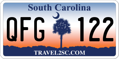 SC license plate QFG122