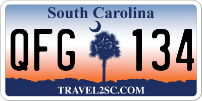 SC license plate QFG134