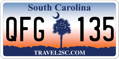 SC license plate QFG135