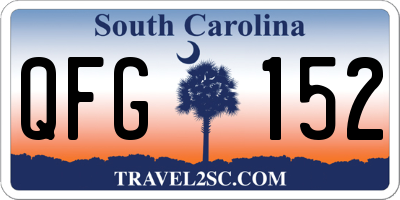 SC license plate QFG152