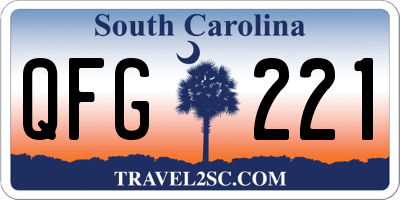 SC license plate QFG221