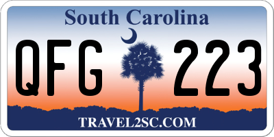 SC license plate QFG223