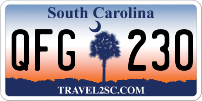 SC license plate QFG230
