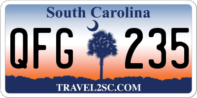 SC license plate QFG235
