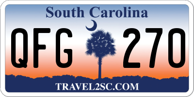 SC license plate QFG270