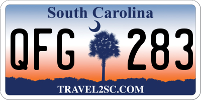 SC license plate QFG283