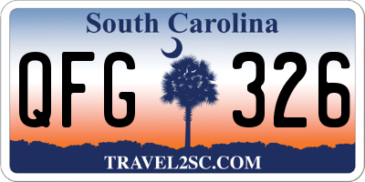 SC license plate QFG326