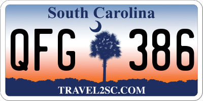 SC license plate QFG386
