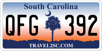 SC license plate QFG392