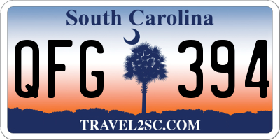 SC license plate QFG394