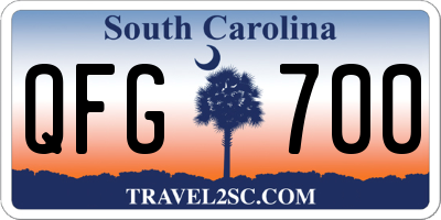 SC license plate QFG700