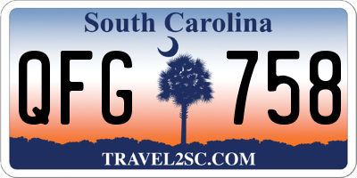 SC license plate QFG758