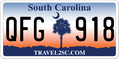 SC license plate QFG918