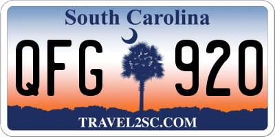SC license plate QFG920