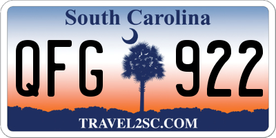 SC license plate QFG922