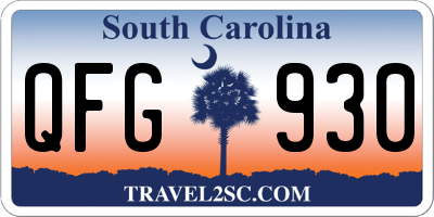 SC license plate QFG930