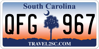 SC license plate QFG967