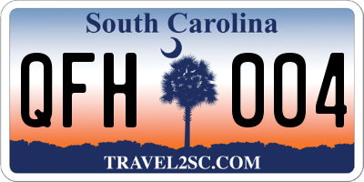 SC license plate QFH004