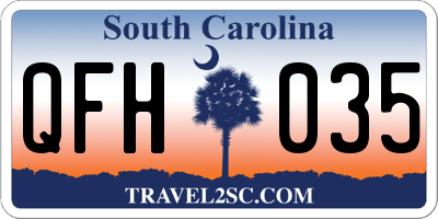 SC license plate QFH035