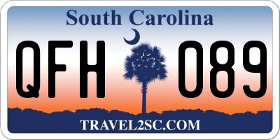 SC license plate QFH089