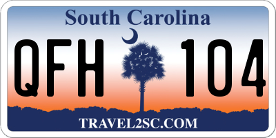 SC license plate QFH104