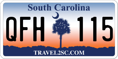 SC license plate QFH115