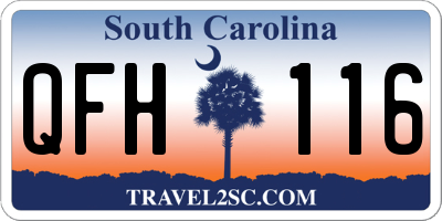SC license plate QFH116