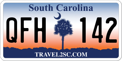 SC license plate QFH142