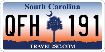 SC license plate QFH191