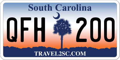SC license plate QFH200