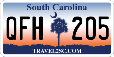 SC license plate QFH205