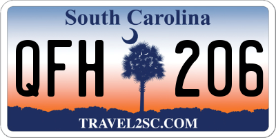 SC license plate QFH206