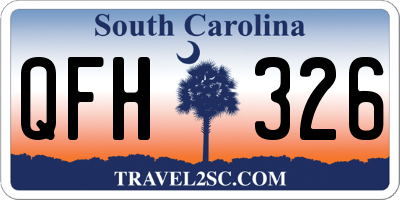 SC license plate QFH326