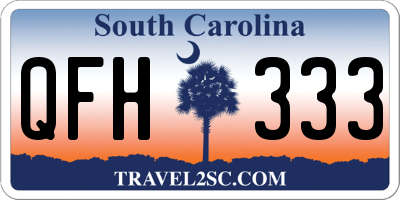 SC license plate QFH333