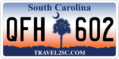 SC license plate QFH602